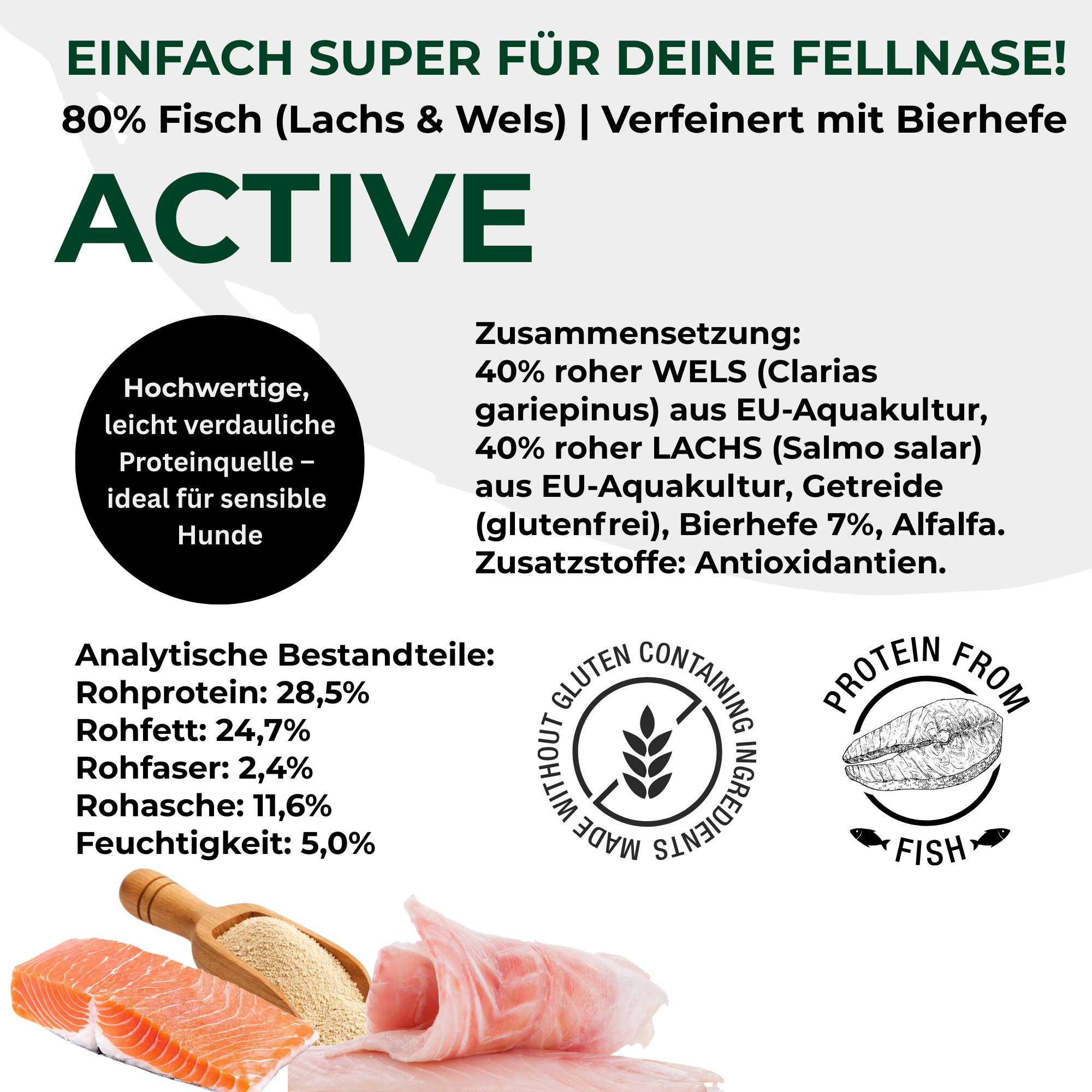 PETEFCO | ACTIVE BITES | 80% Fisch | 3x100g | Belohnung für Hunde