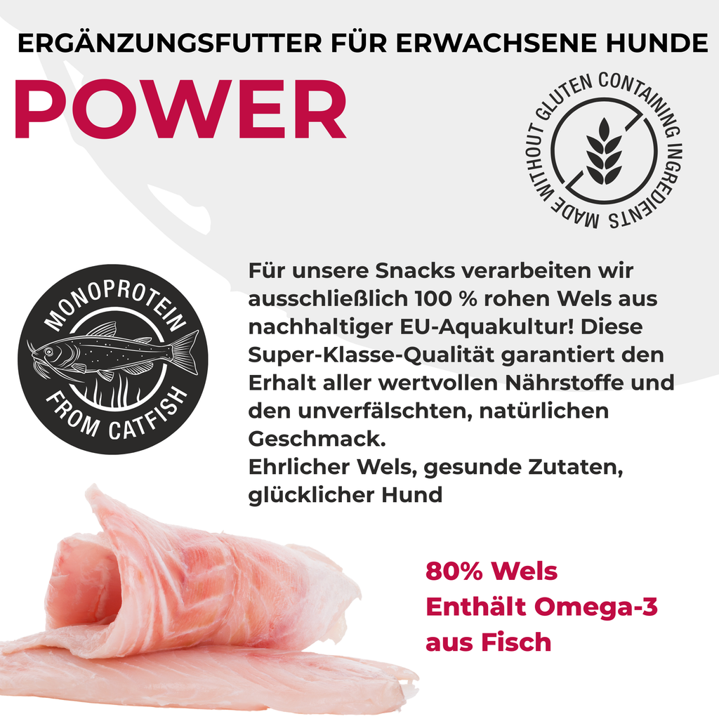 PETEFCO | POWER BITES | 80% Fisch | 3x100g | Belohnung für Hunde