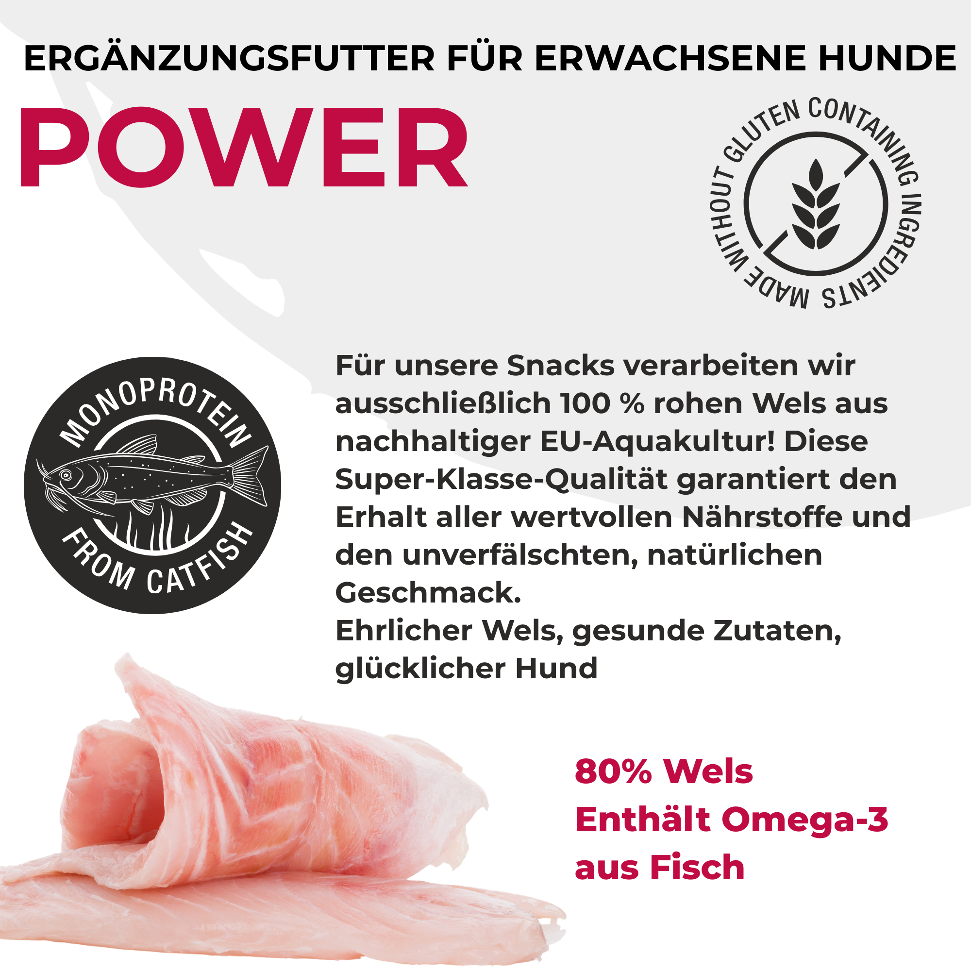 PETEFCO | POWER BITES | 80% Fisch | 3x100g | Belohnung für Hunde