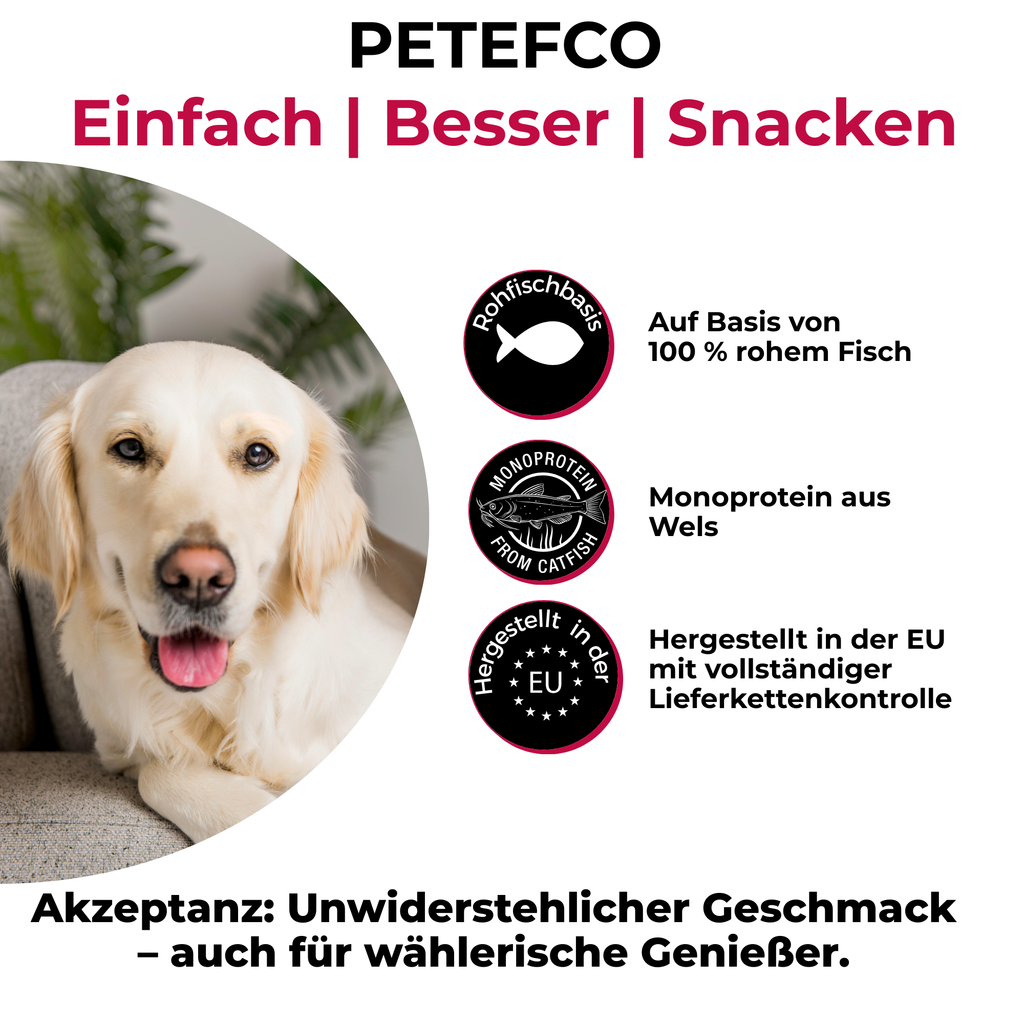 PETEFCO | POWER BITES | 80% Fisch | 3x100g | Belohnung für Hunde