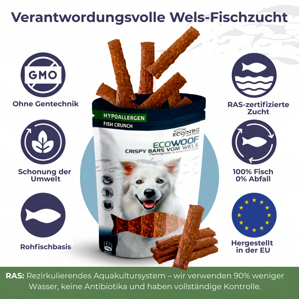 Crispy Bars aus Wels | 3x125g | Belohnung für Hunde