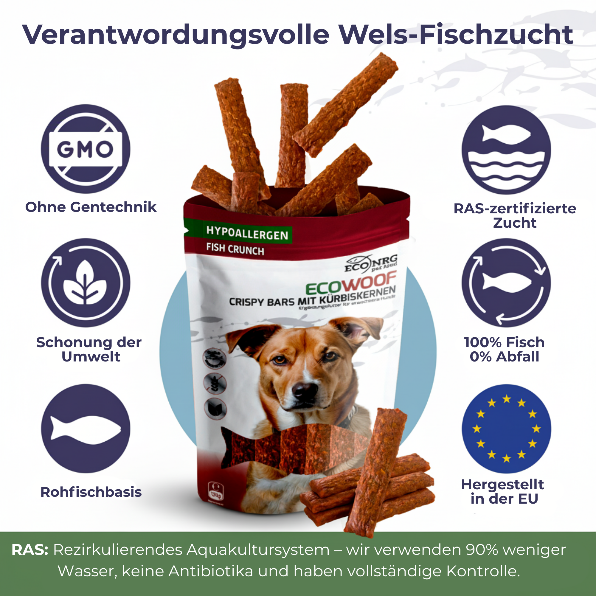 Crispy Bars mit Kürbiskernen | 6x125g | Belohnung für Hunde