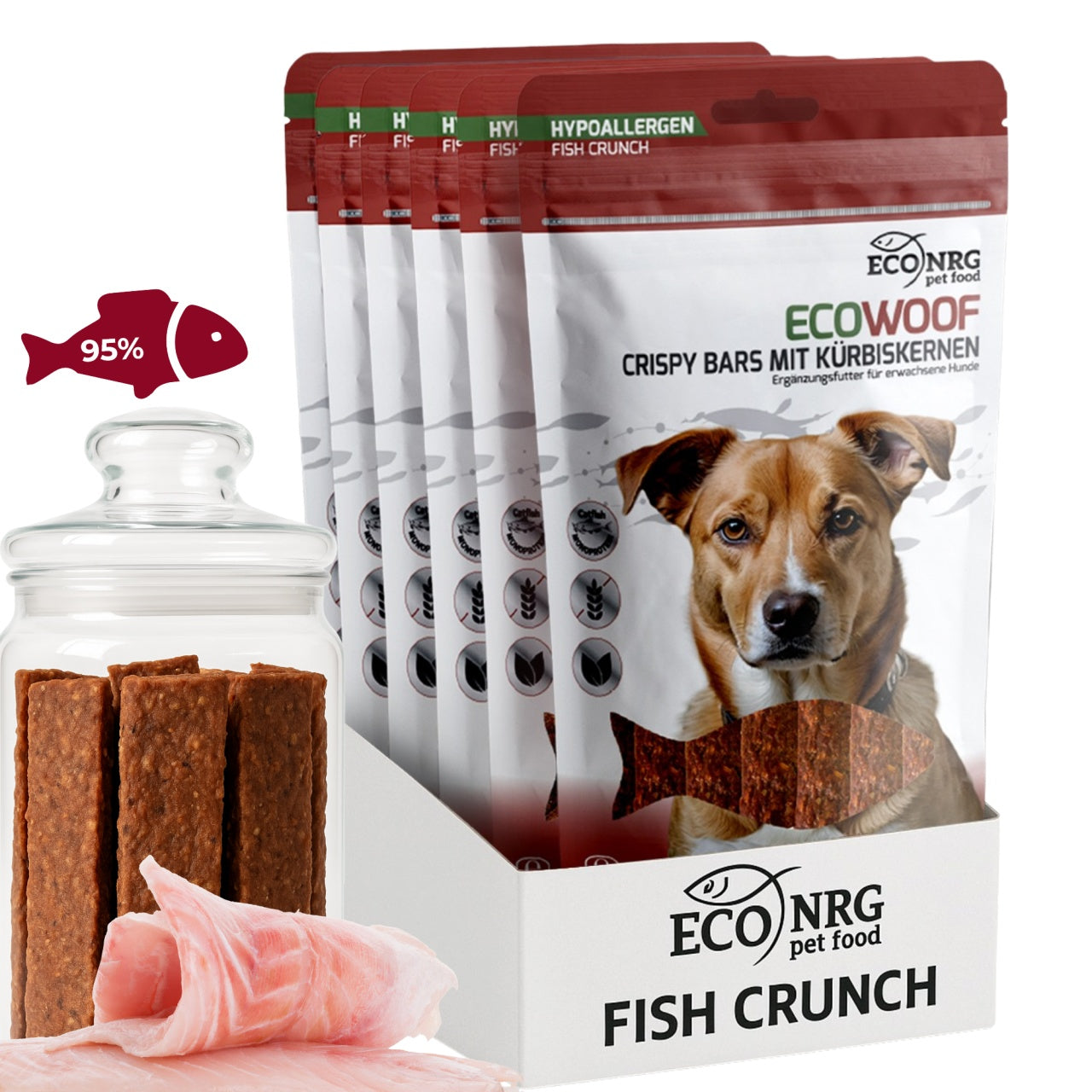 Crispy Bars mit Kürbiskernen | 6x125g | Belohnung für Hunde