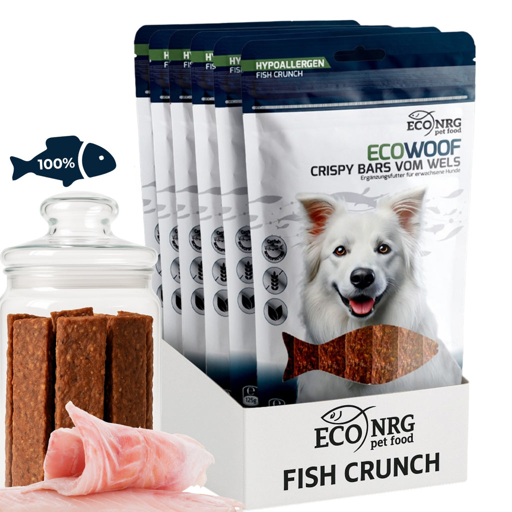 Crispy Bars aus Wels | 6x125g | Belohnung für Hunde